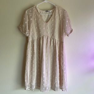 NWT Ecowish Beige Dotted Dress